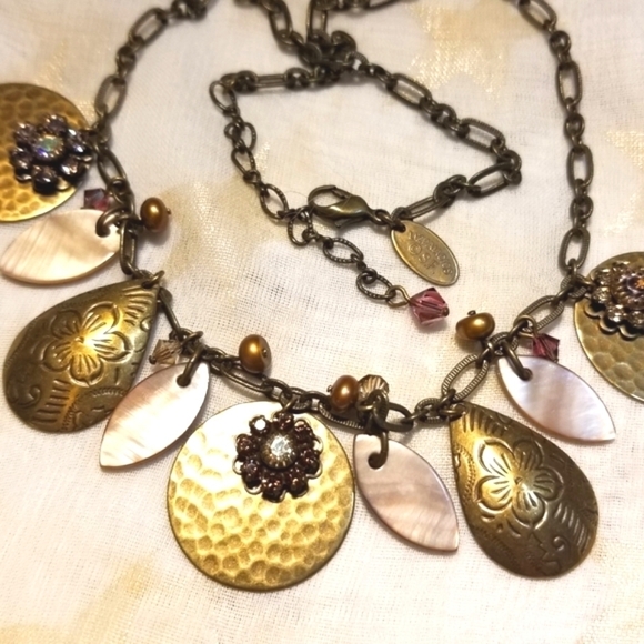 Liz PALACIOS Spectacular Borealis Pink Orange Necklace - Picture 5 of 8